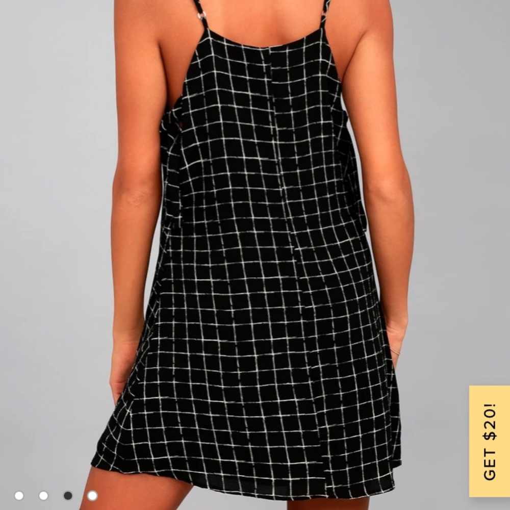 Lulu’s Style Points Black Grid Print Swing Dress … - image 2